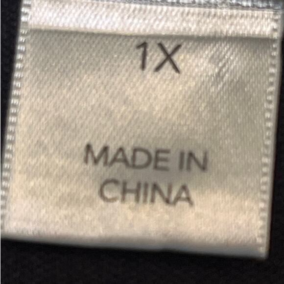 Christopher & Banks Women's Size 1X Purple Floral Print Long Sheer Sleeve Blouse - Picture 3 of 7